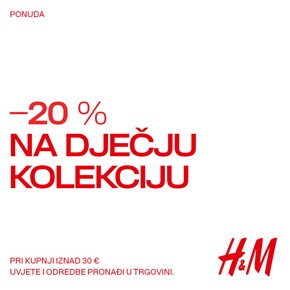 -20% na dječju kolekciju u H&M trgovini